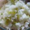 Close up of green chile lime rice