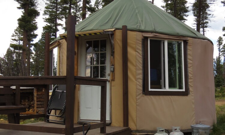 Outside view of yurt.
